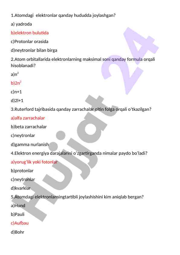Atom elektronlari va energiya darajalari