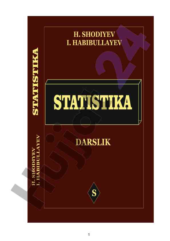 Statistika darslik tarixi va asosiy usullar