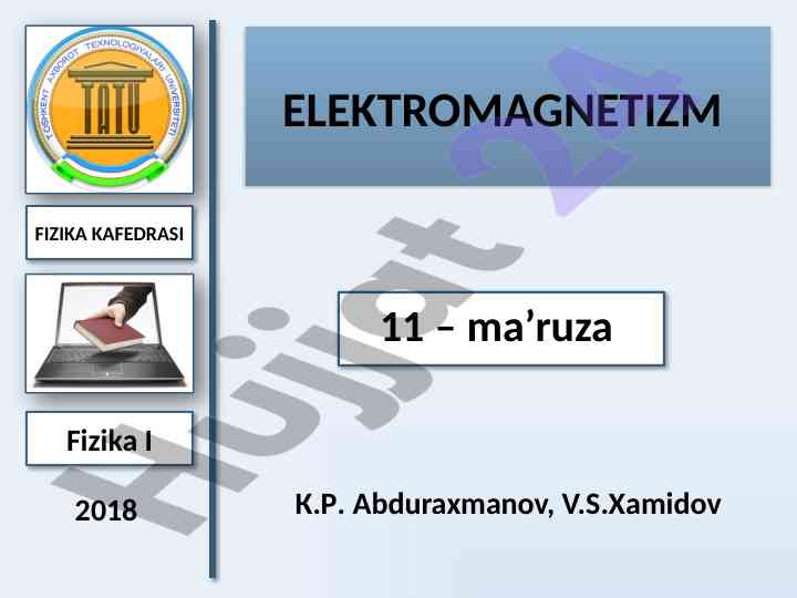 Dielektriklar turlari va elektr statika