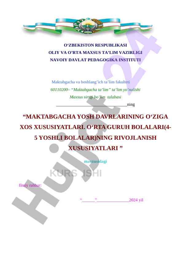 Maktabgacha ta’lim va bolalar rivojlanishi
