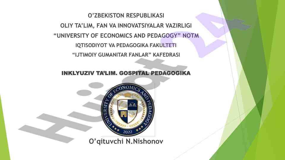 Eshitishida nuqsoni bo‘lgan bolalarni inklyuziv ta’lim