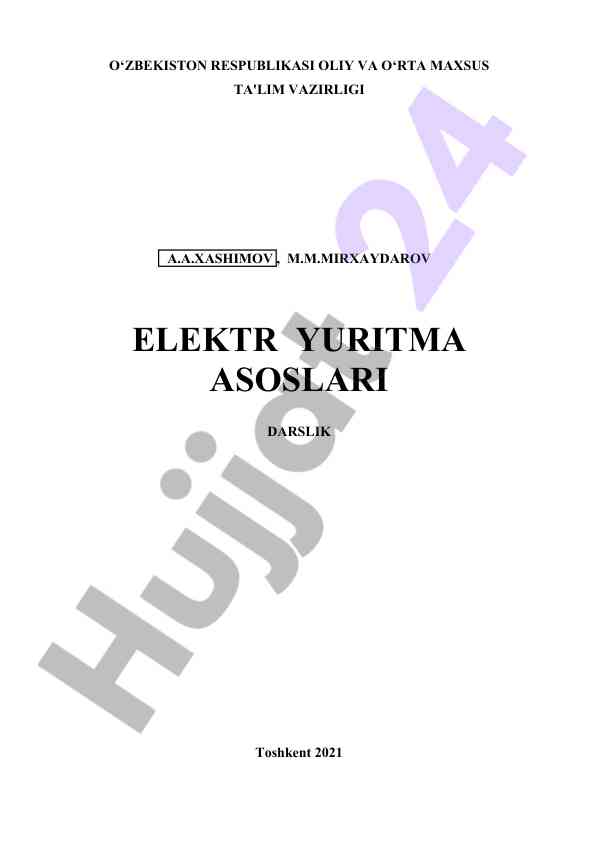 Elektr yuritma asoslari darslik