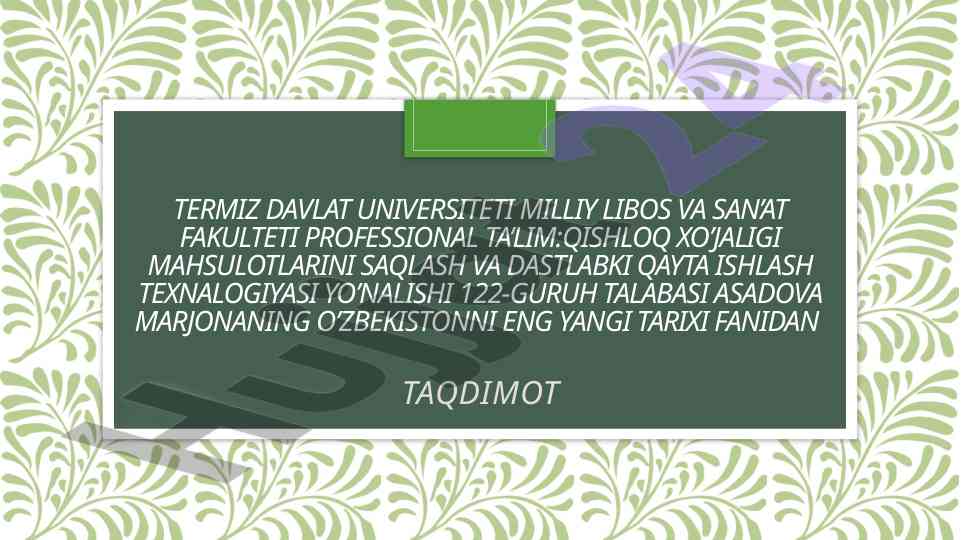 Milliy urf odatlar va qadriyatlarni qayta tiklash
