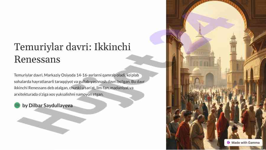 Temuriylar davrida ilm-fan va san'atning taraqqiyoti