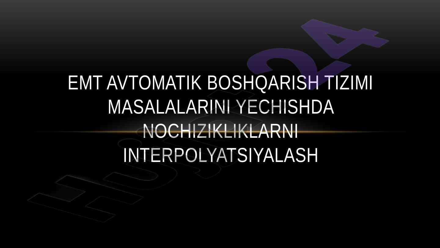 Avtomatik boshqarish tizimlari va interpolyatsiya