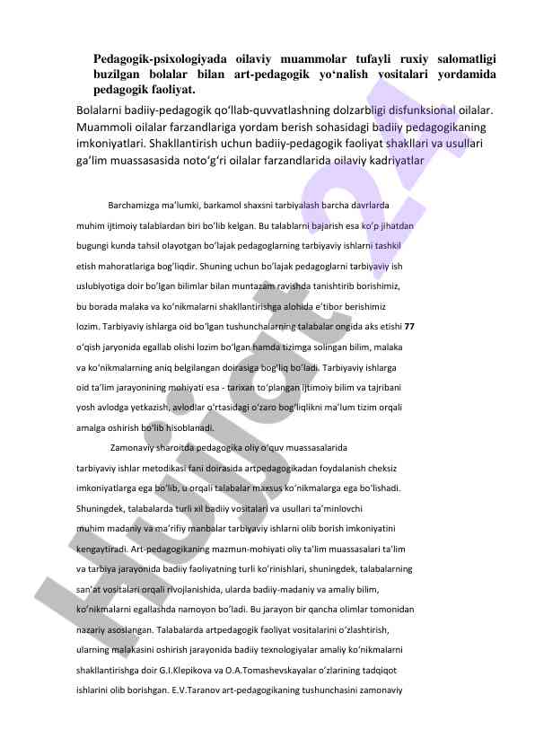 Pedagogik faoliyat vositasi bilimlar va usullari