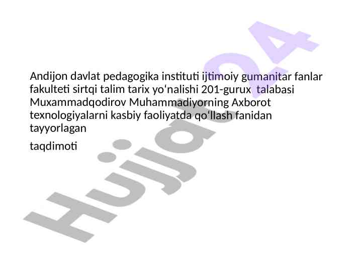 Kompyuter viruslari va antivirus dasturlari taqdimoti