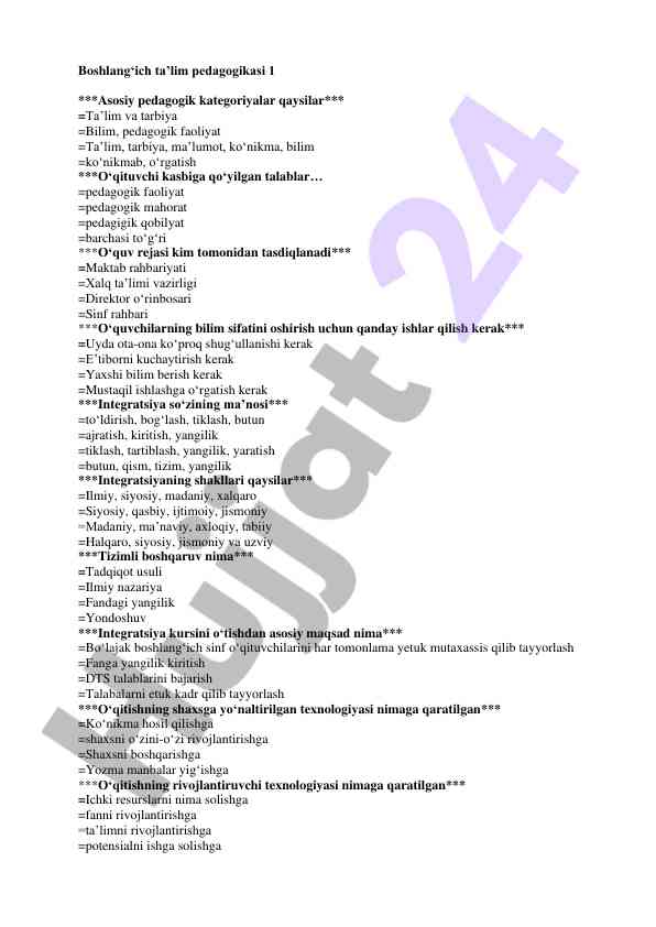 Pedagogik kategoriyalar va ularning ahamiyati