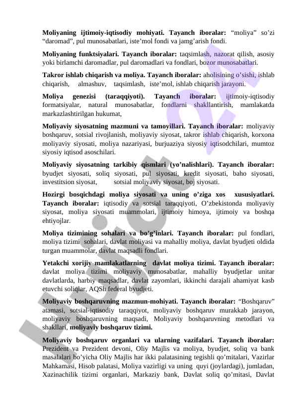 Moliyaning ijtimoiy-iqtisodiy mohiyati va funktsiyalari