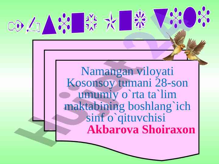 Boshlang'ich sinflar uchun nutq mavzusi dars rejasi