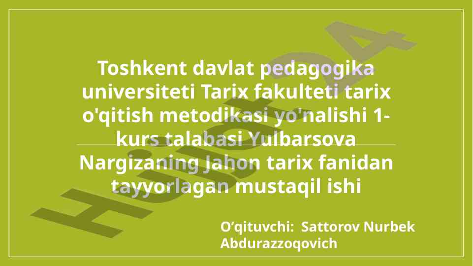 Yunon-fors urushlari tarixi haqida mustaqil ish
