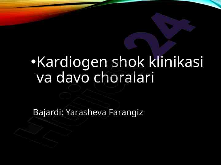 Kardiogen shok klinikasi va davo choralarining tahlili