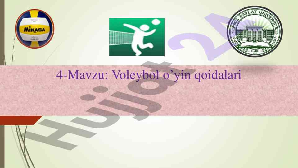 Voleybol o'yin qoidalari va tushuntirishlar