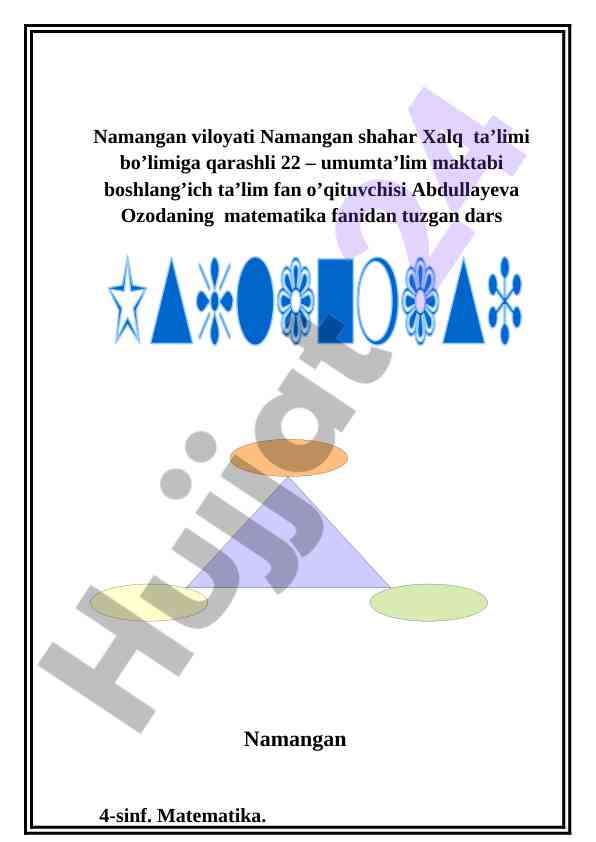 Matematika darsining tenglamalar yechtirish mavzusi