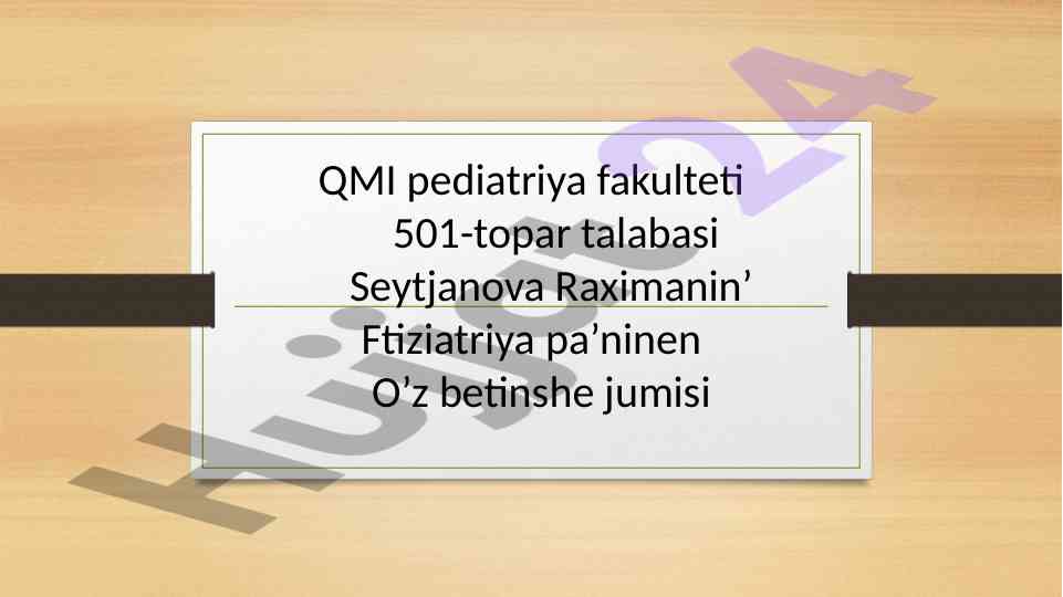 Tuberkulyoz perikardit va poliserozit tahlili