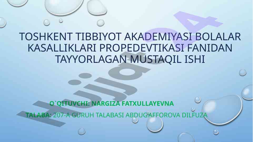 Bolalar burun anatomiyasi va fiziologiyasi tahlili