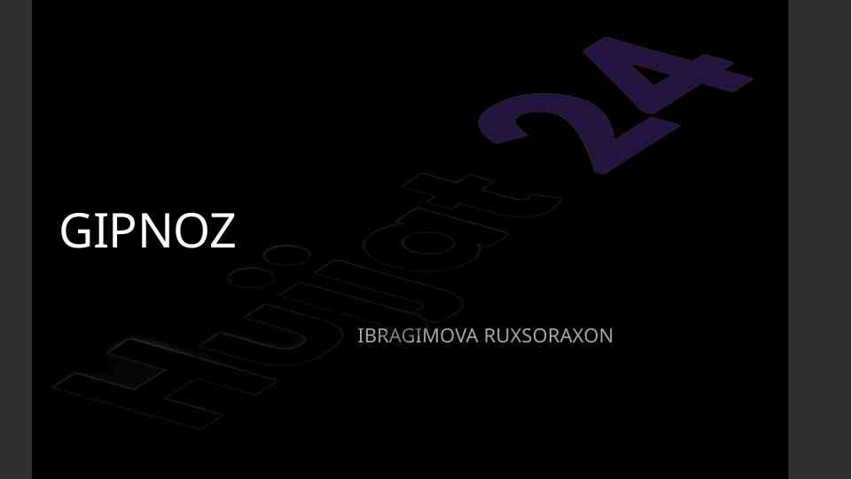Gipnoz ushullari bo'yicha mustaqil rivojlanish