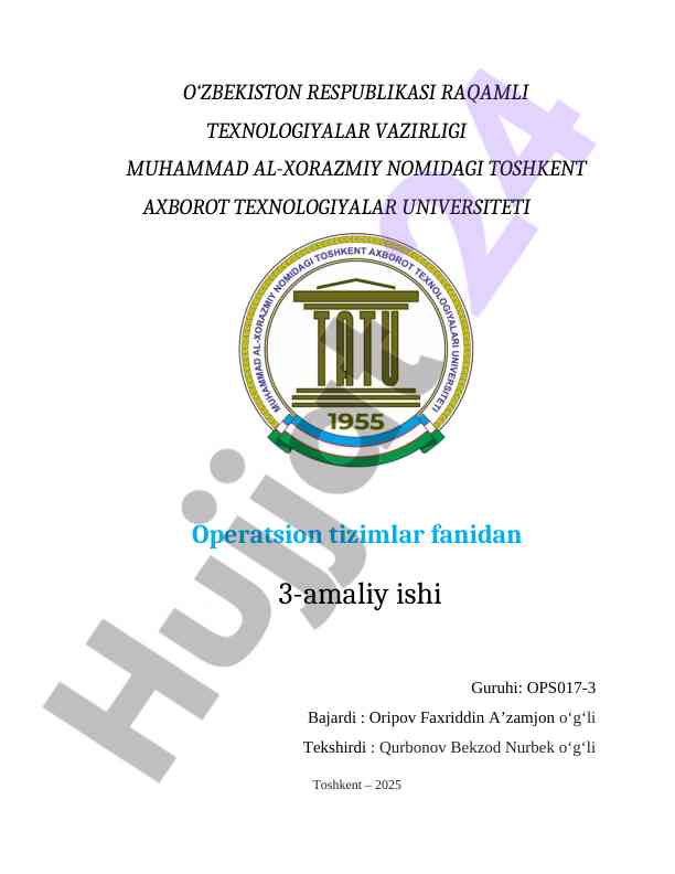 Foydalanuvchi Huquqlarini Sozlash Amaliy Ish