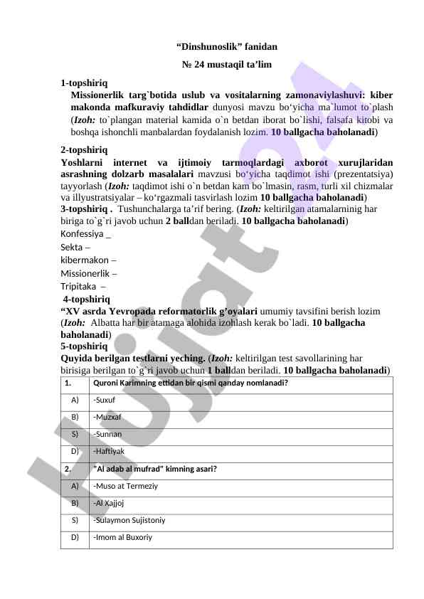 Missionerlik targ`boti uslub va vositalar