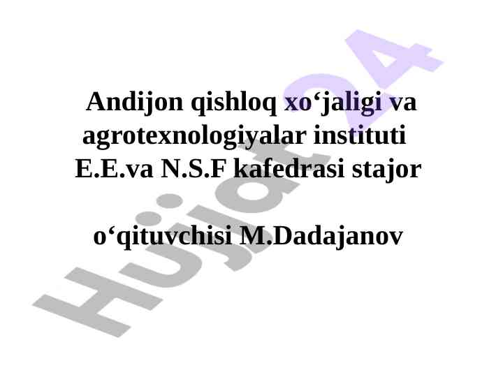 Avtomatlashning texnik vositalari va raqamli avtomatika