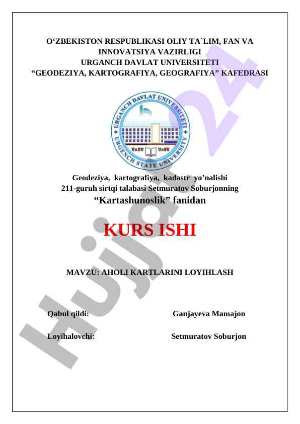 Aholi kartalarini loyihalash jarayoni