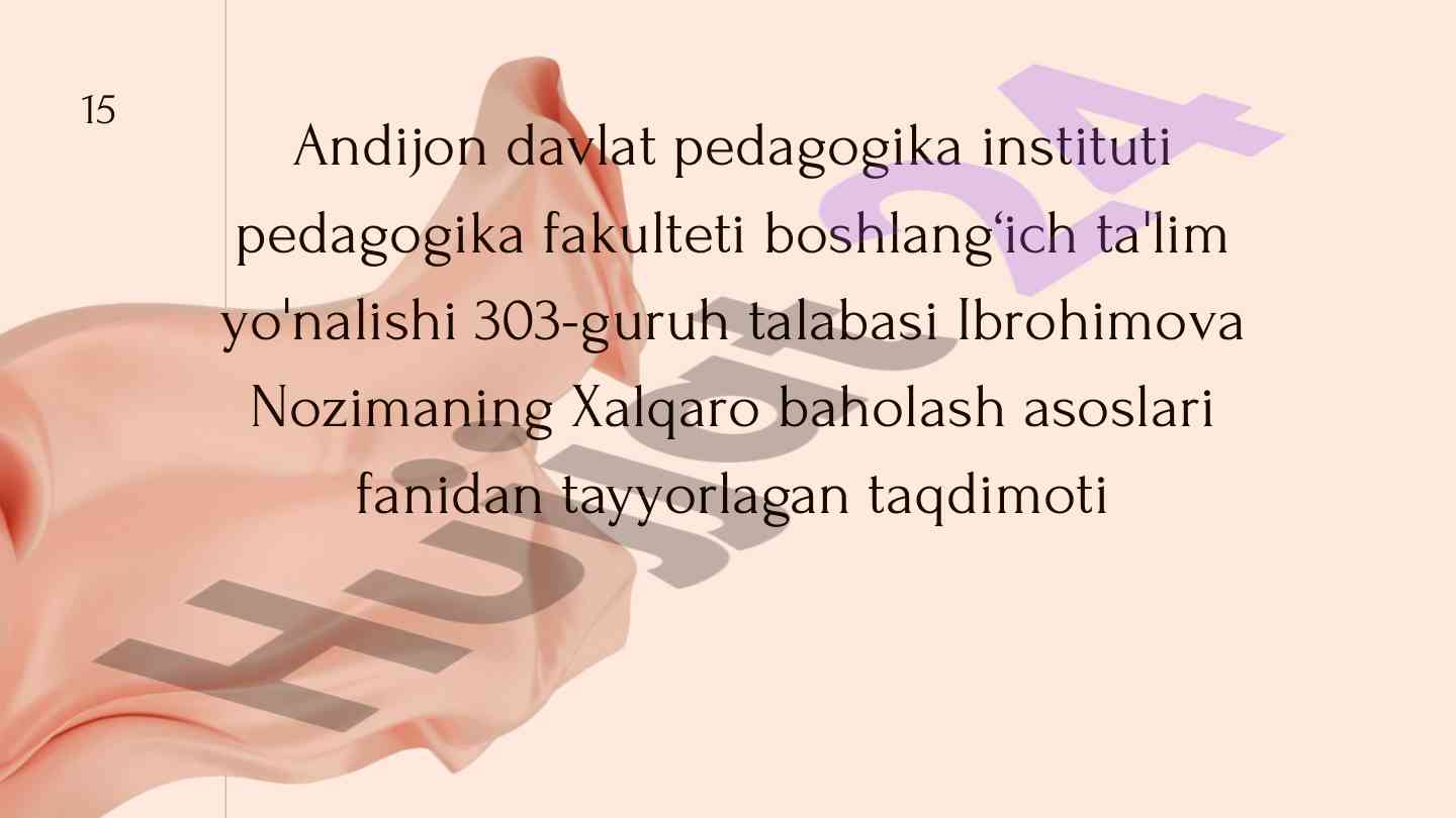 Talis xalqaro baholash dasturi mazmuni va mohiyati