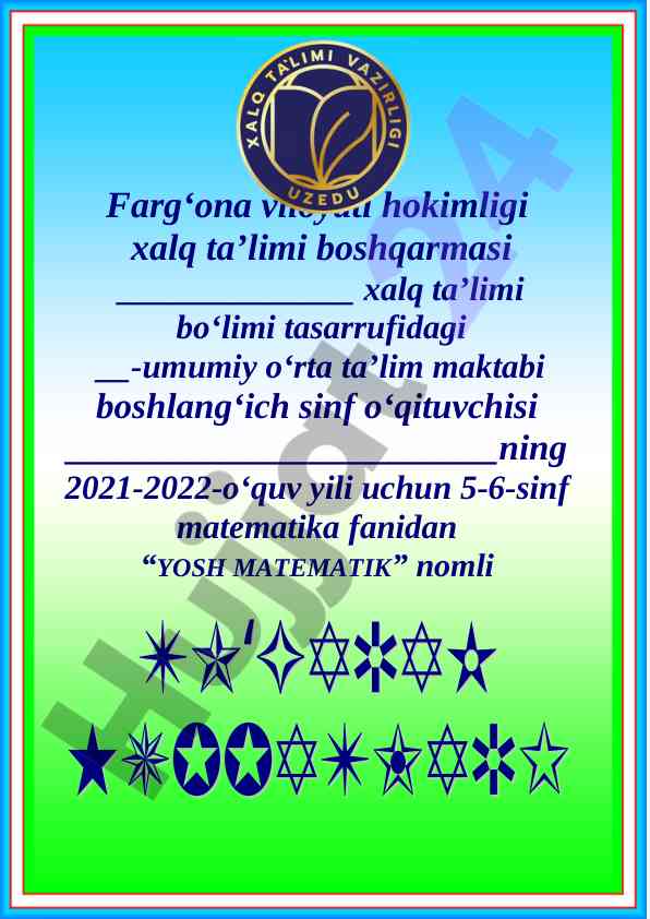 Yosh matematik to‘garak a‘zolari haqida ma’lumot