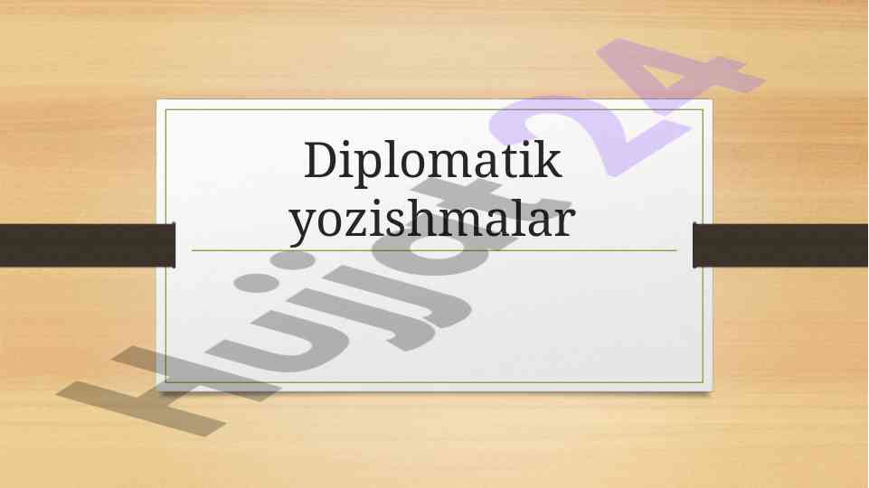 Diplomatik Yozishmalar Va Ularning Ahmiyati