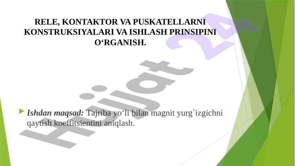 Magnit yurgizgichni sinovdan o‘tkazish metodlari