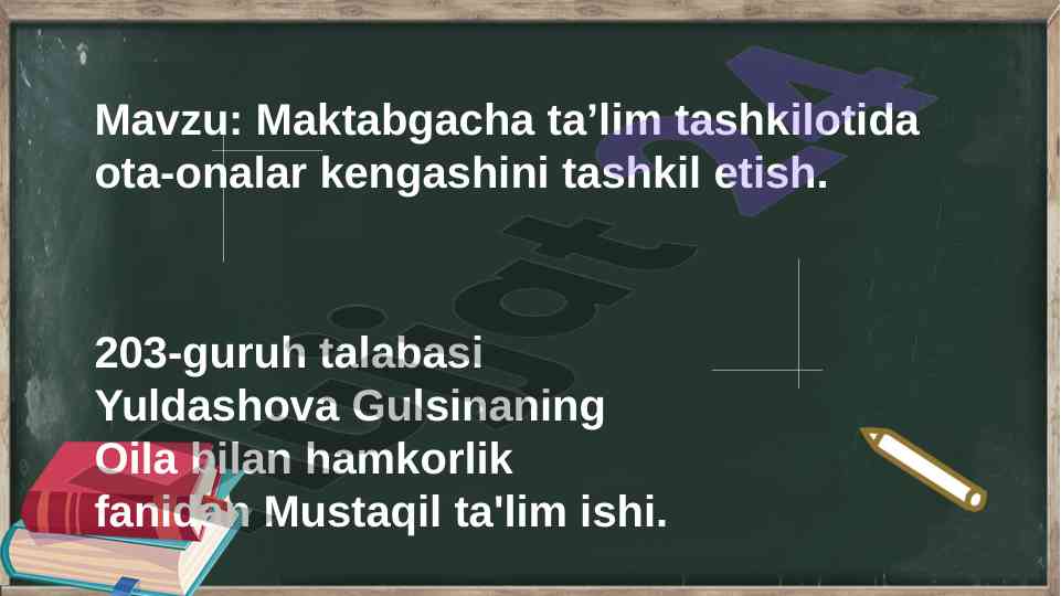 Maktabgacha taʼlim tashkilotida ota-onalar kengashi