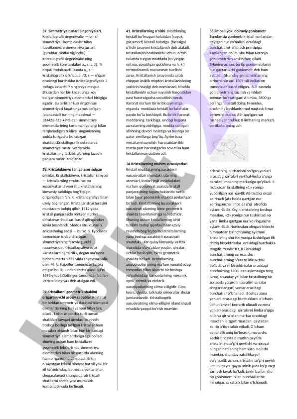 Simmetriya turlari va kristallografiya