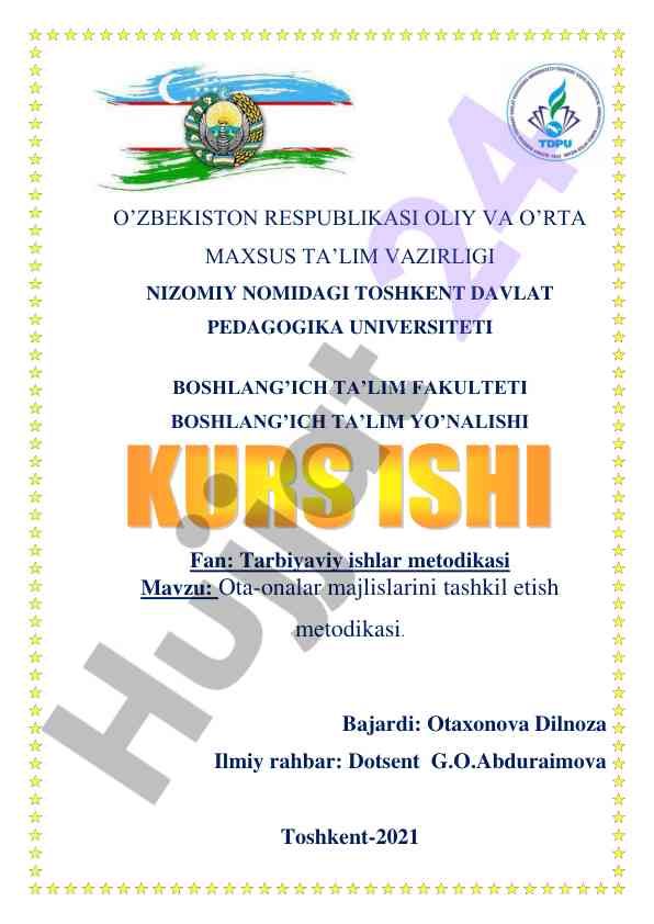 Ota-onalar majlislarini tashkil etish metodikasi