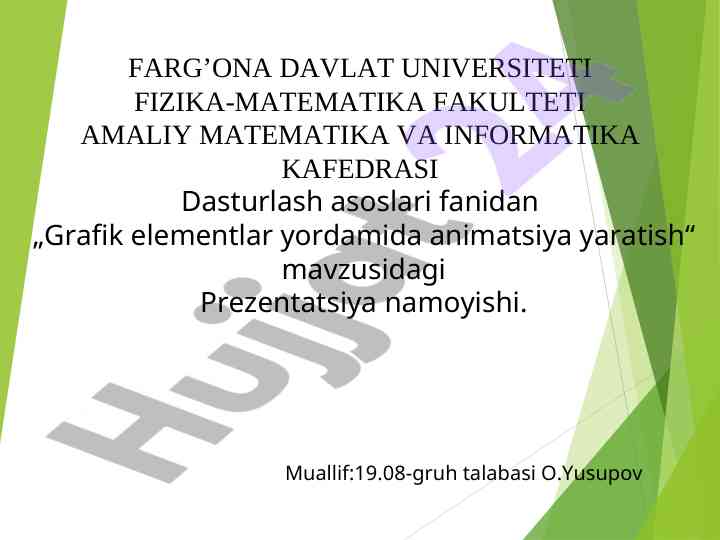 Grafik elementlar yordamida animatsiya yaratish