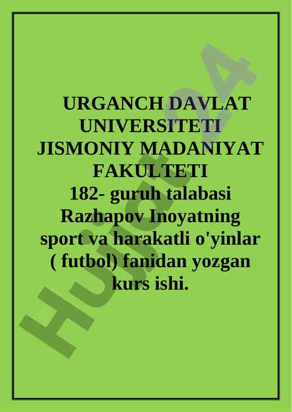 Darvozabon o'yin texnikasini o'rgatish rejasi