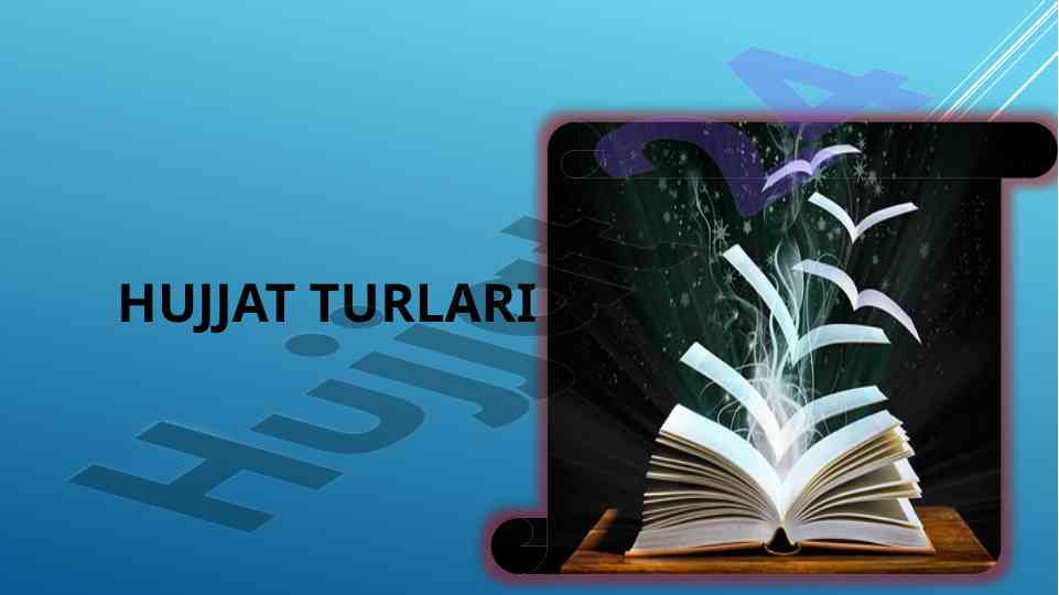 Hujjat turlari metodik qo‘llanma
