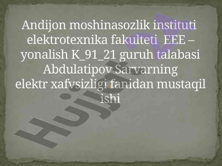 Organizmda elektromagnit maydonining ta'siri