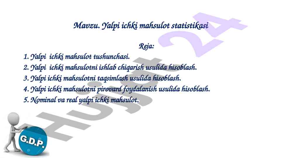 Yalpi ichki mahsulot statistikasi tahlili
