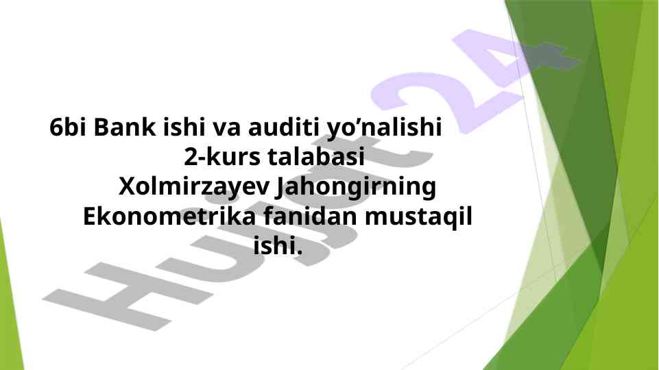 Regressiya modellari va ko‘p o‘milli korrelatsiya