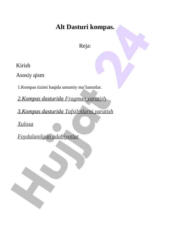 Kompas dasturi bilimlarini o'rganish