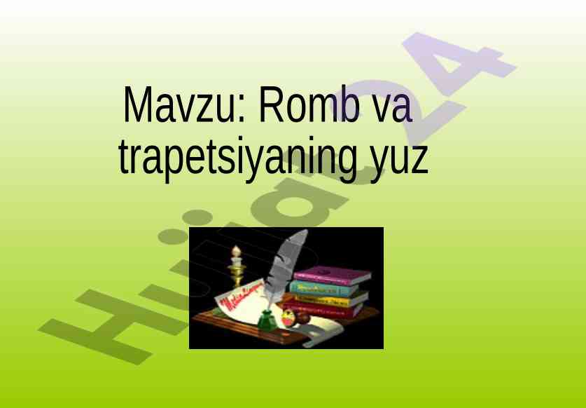 8-sinf geometriya Romb va trapetsiyaning yuzi 