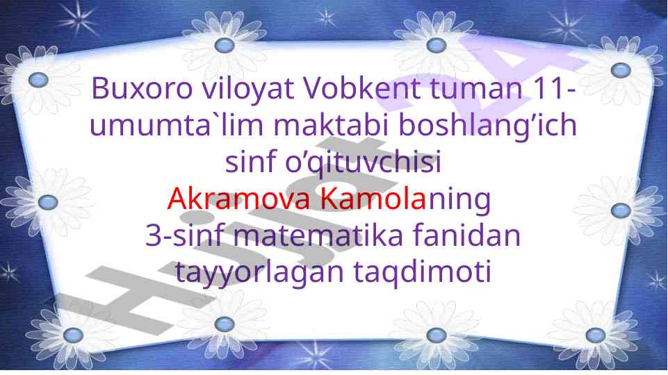 Matematika taqdimoti: ifoda qiymatini topish