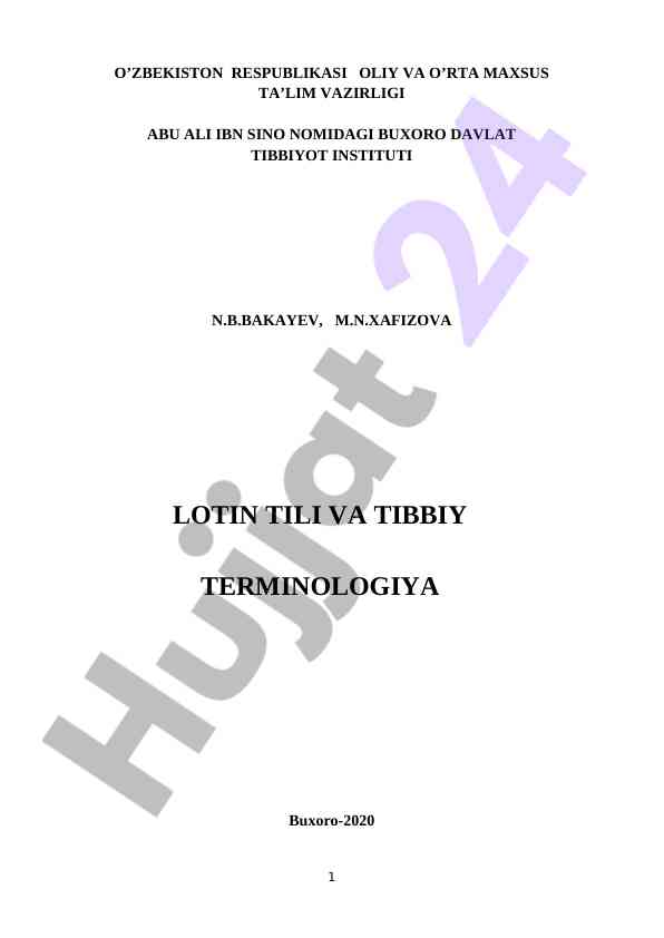 Lotin tili va tibbiy terminologiya