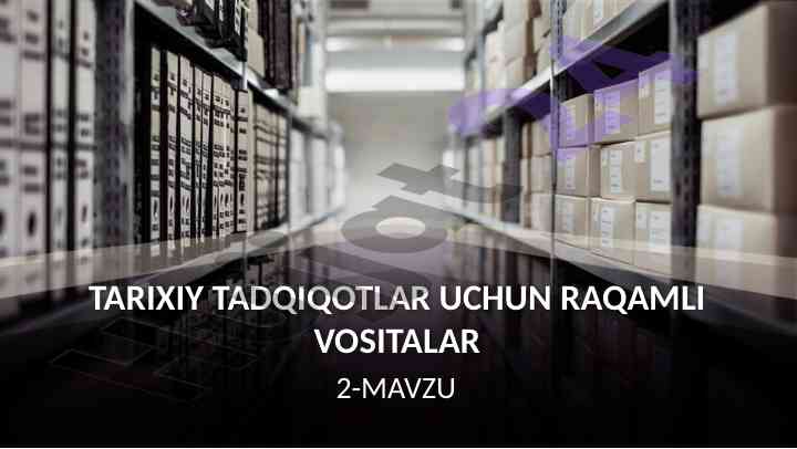 Raqamli arxivlar va ma'lumotlarni saqlash usullari