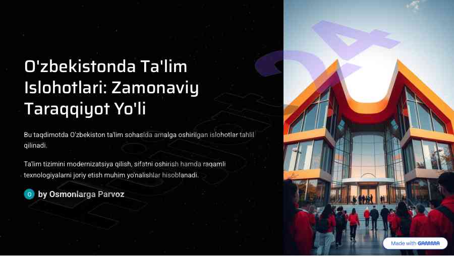 O'zbekistonda ta'lim islohotlari tahlili