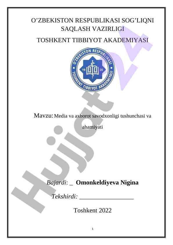 Media va axborot savodxonligi tushunchasi va ahamiyati