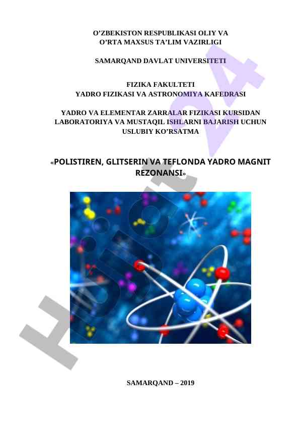 Yadro magnit rezonansi uslubiy ko'rsatma