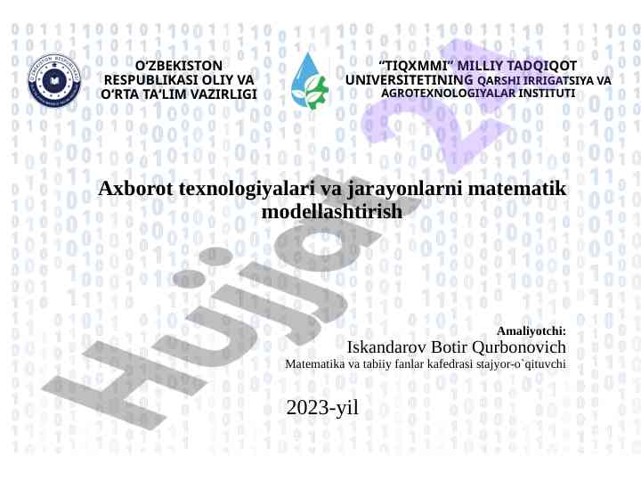Operatsion tizimlar haqida dars ishlanmasi