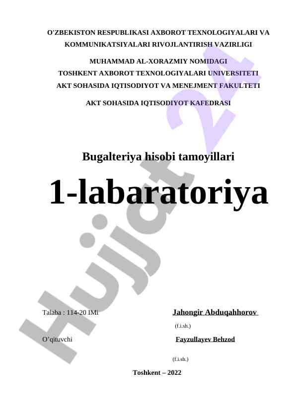 Tarmoq simulyatorlari bilan ishlash laboratoriya ishlari