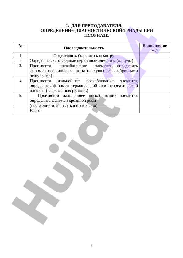 Диагностическая триада при псориазе и методики исследования