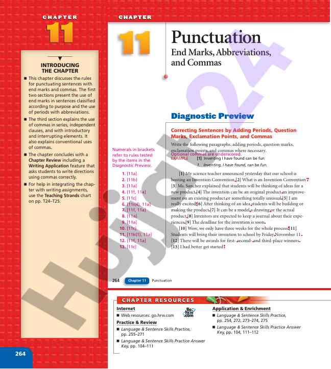 Punctuation marks and sentence correction techniques